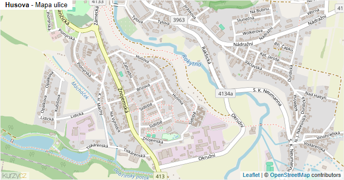 Husova - mapa ulice