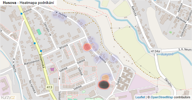Husova - mapa podnikání