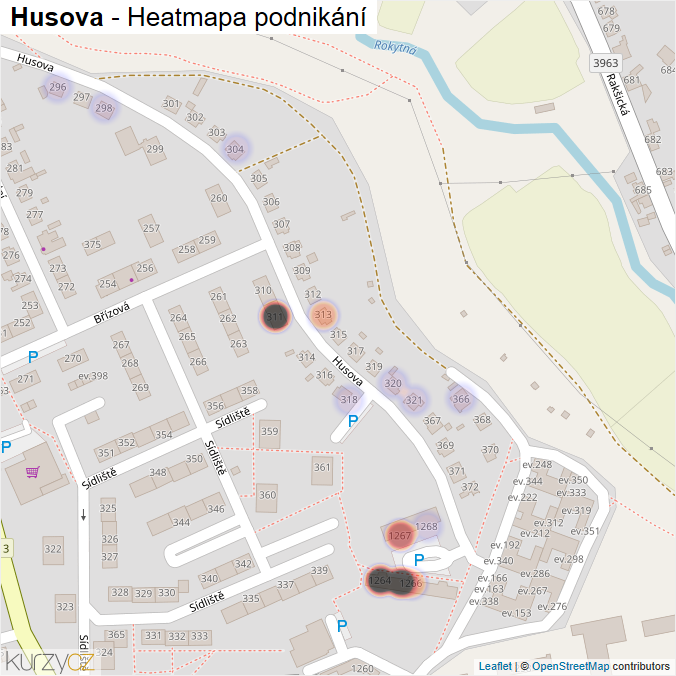 Mapa Husova - Firmy v ulici.