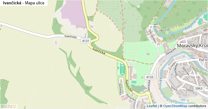 Ivančická - mapa ulice