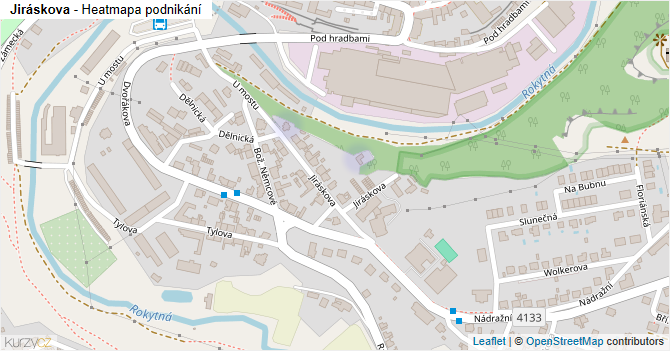 Jiráskova - mapa podnikání