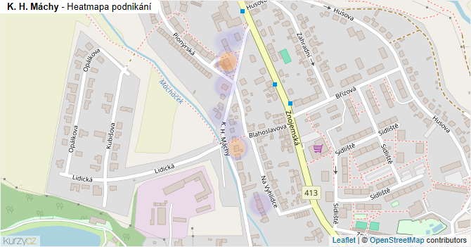 K. H. Máchy - mapa podnikání