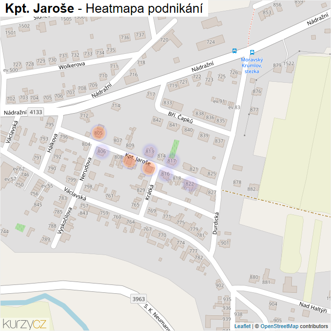 Mapa Kpt. Jaroše - Firmy v ulici.