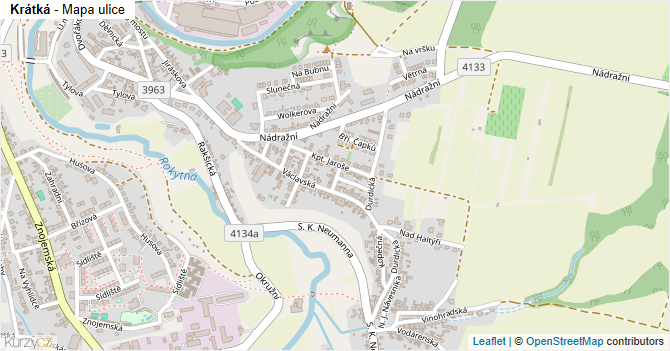 Krátká - mapa ulice