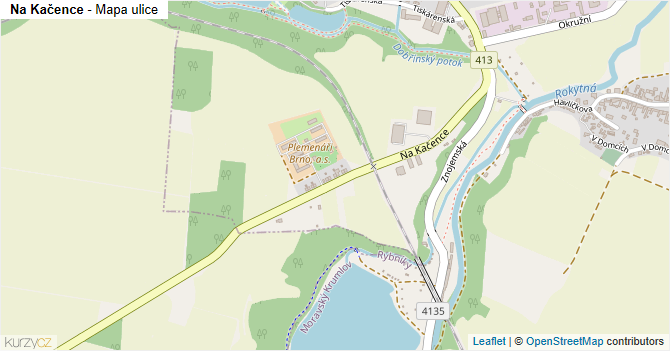 Na Kačence - mapa ulice