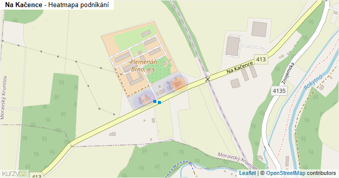 Na Kačence - mapa podnikání