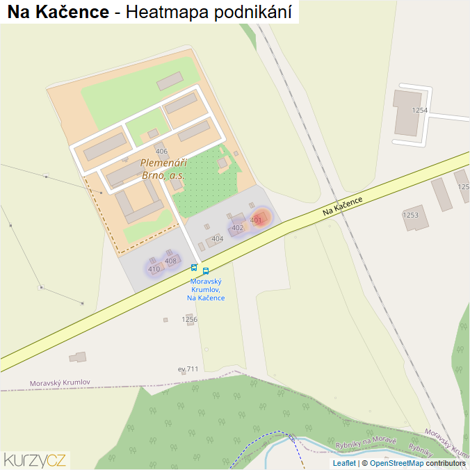 Mapa Na Kačence - Firmy v ulici.