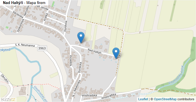Nad Haltýři - mapa firem