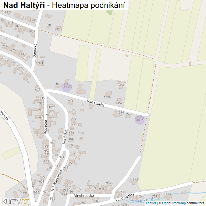 Mapa Nad Haltýři - Firmy v ulici.
