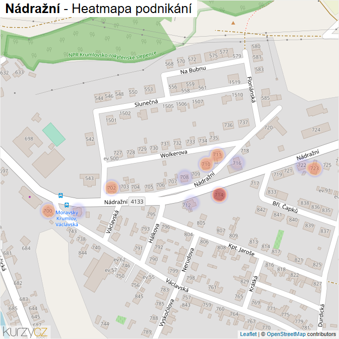 Mapa Nádražní - Firmy v ulici.