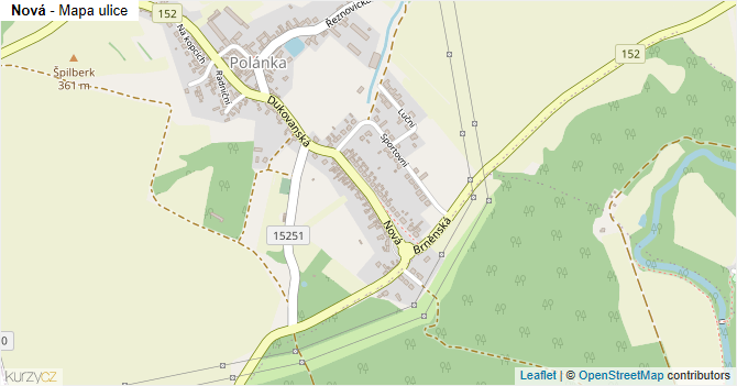 Nová - mapa ulice