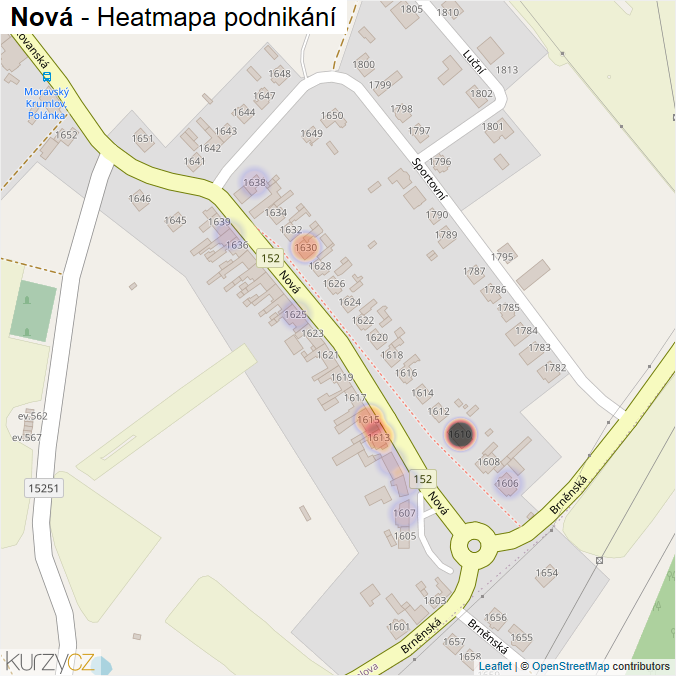 Mapa Nová - Firmy v ulici.