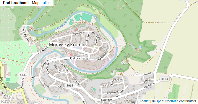 Pod hradbami - mapa ulice
