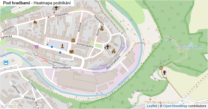 Pod hradbami - mapa podnikání