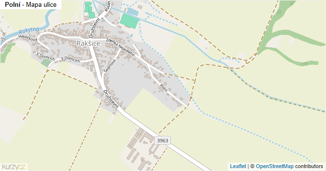 Polní - mapa ulice