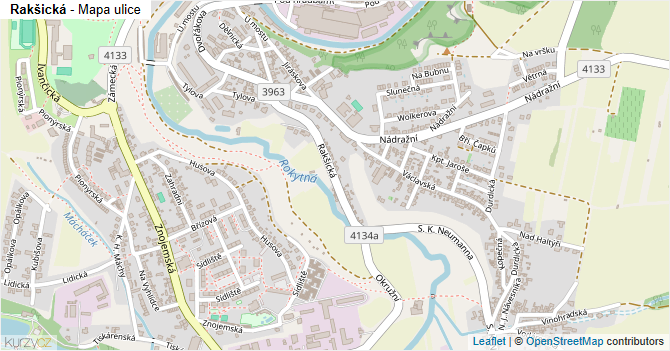 Rakšická - mapa ulice
