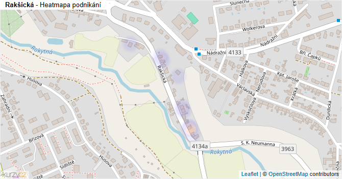 Rakšická - mapa podnikání