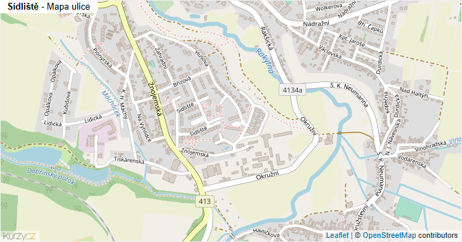 Sídliště - mapa ulice