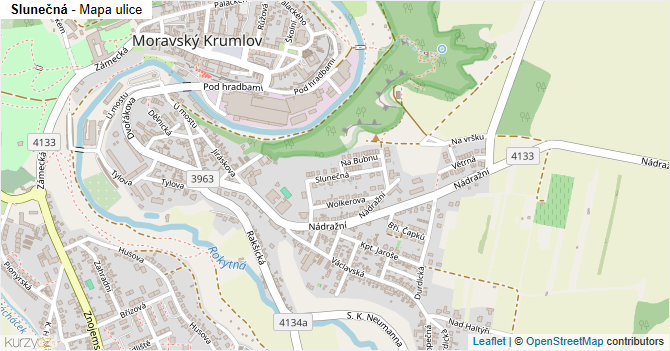 Slunečná - mapa ulice