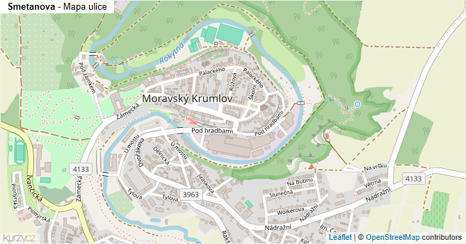 Smetanova - mapa ulice