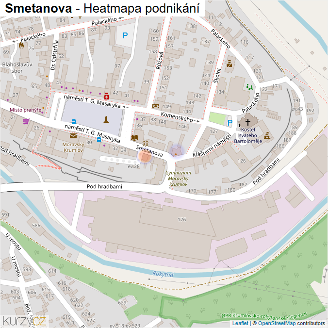 Mapa Smetanova - Firmy v ulici.