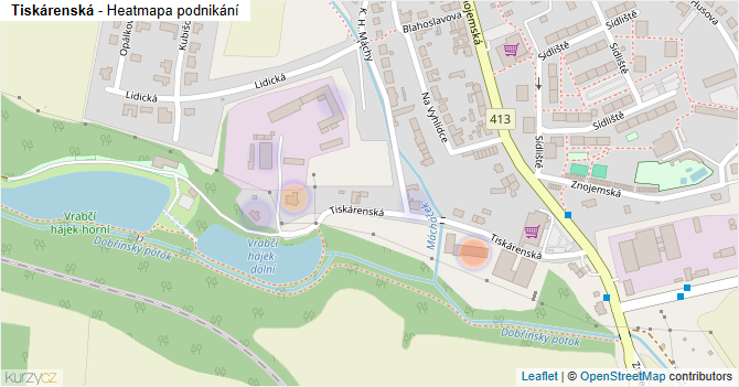 Tiskárenská - mapa podnikání