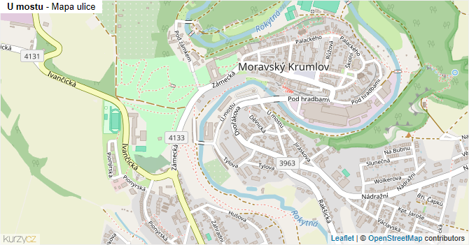 U mostu - mapa ulice