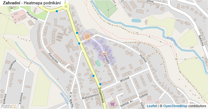 Zahradní - mapa podnikání
