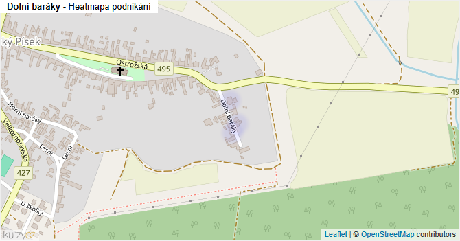 Dolní baráky - mapa podnikání