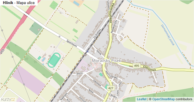Hliník - mapa ulice