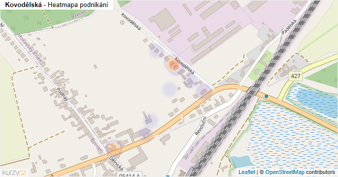 Kovodělská - mapa podnikání