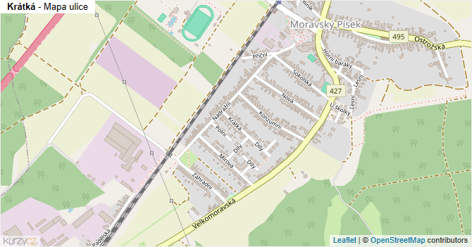 Krátká - mapa ulice