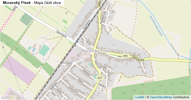 Moravský Písek - mapa části obce
