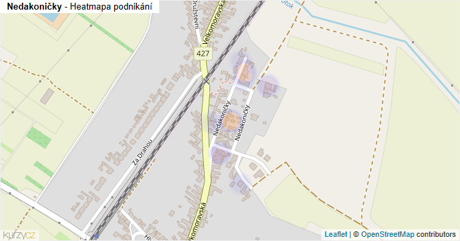 Nedakoničky - mapa podnikání