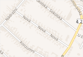 Nová v obci Moravský Písek - mapa ulice