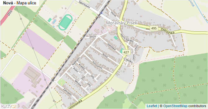 Nová - mapa ulice