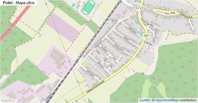 Polní - mapa ulice