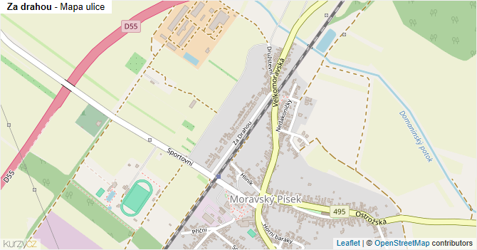 Za drahou - mapa ulice