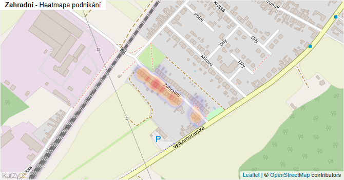 Zahradní - mapa podnikání
