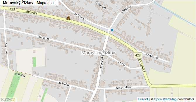 Moravský Žižkov - mapa obce