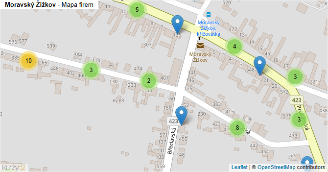 Moravský Žižkov - mapa firem
