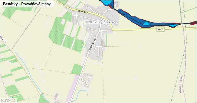 Benátky - záplavové mapy stoleté vody