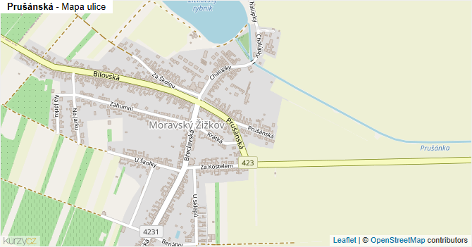 Prušánská - mapa ulice
