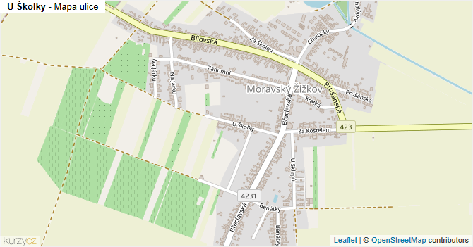 U Školky - mapa ulice