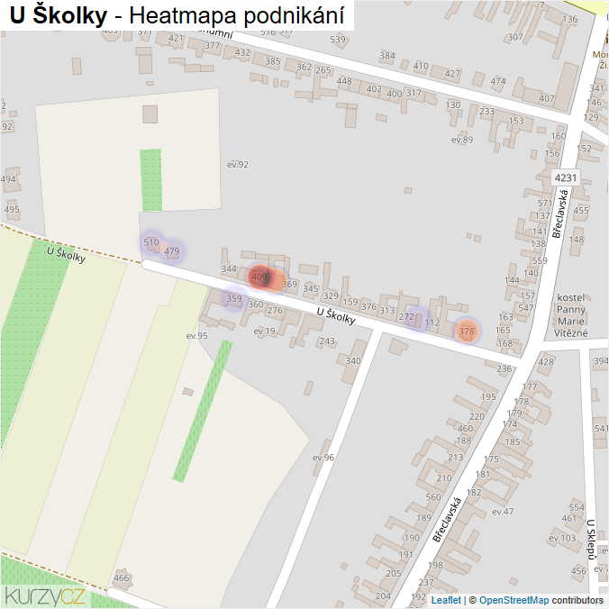 Mapa U Školky - Firmy v ulici.