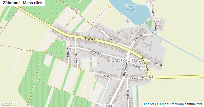 Záhumní - mapa ulice