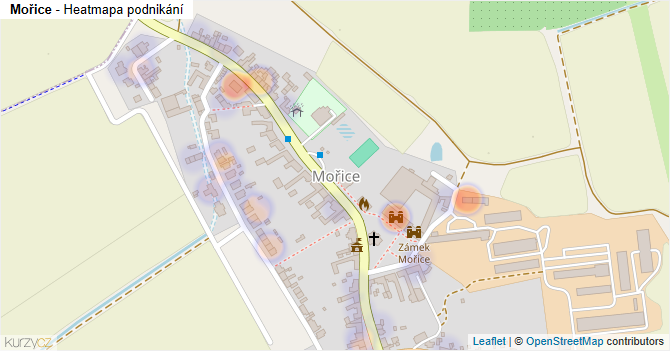 Mořice - mapa podnikání