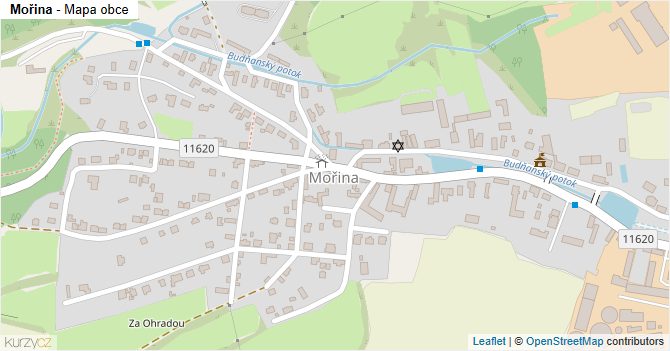 Mořina - mapa obce