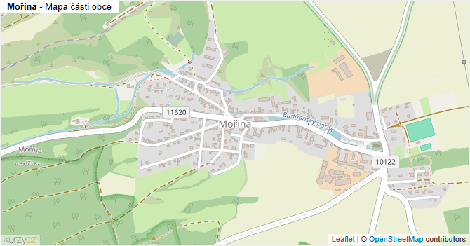 Mořina - mapa části obce