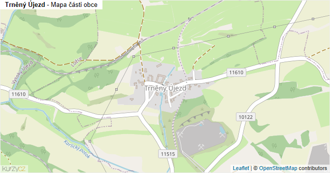 Trněný Újezd - mapa části obce